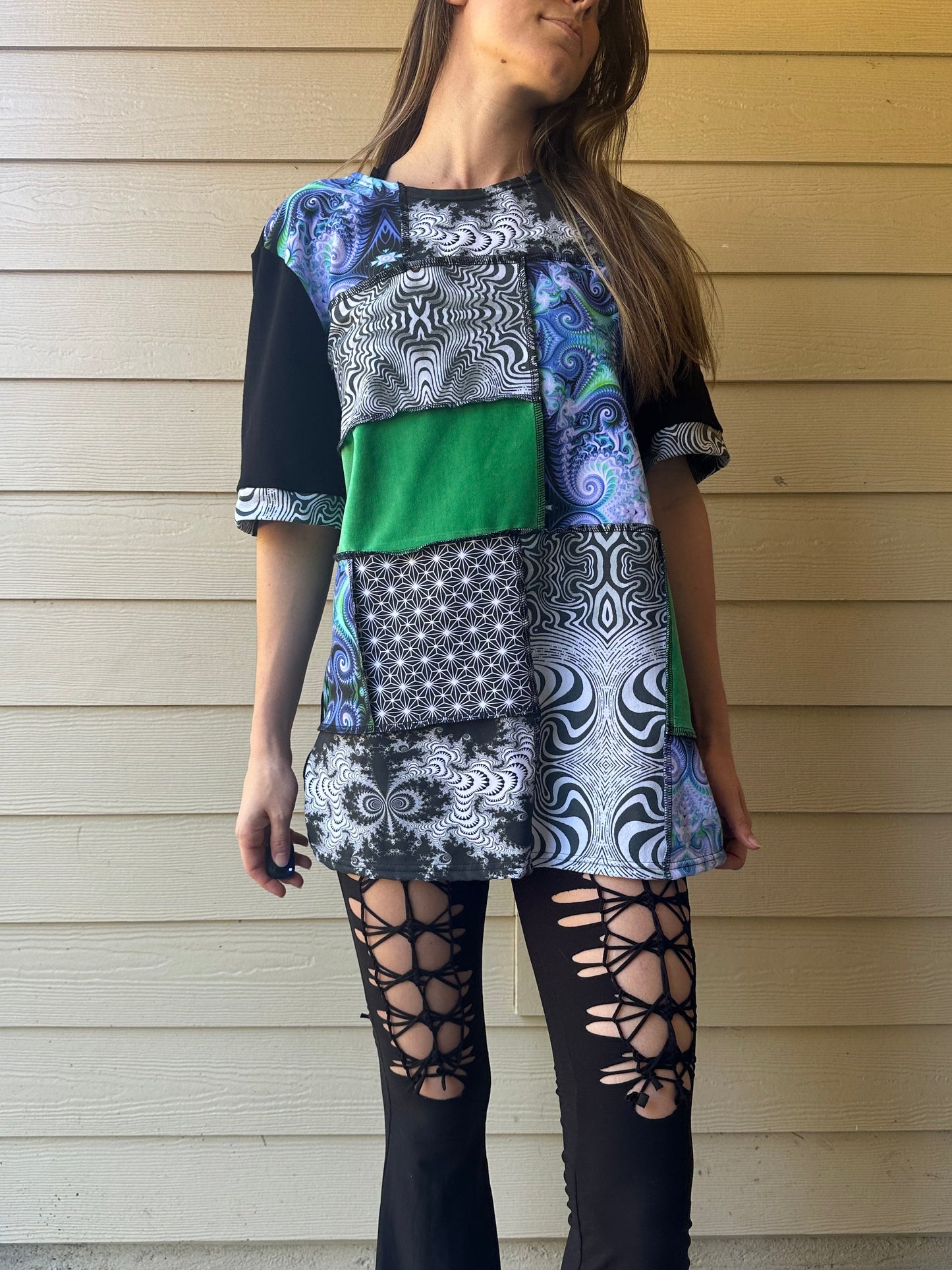 Mire Tipper Patchwork Tee (LG) - TeraFractal