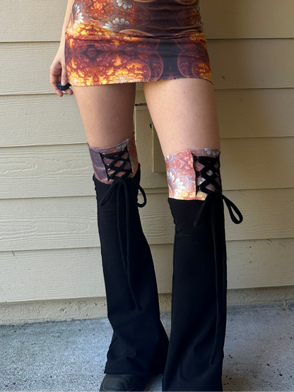 MTO Lace up Flare Leg Warmers - TeraFractal