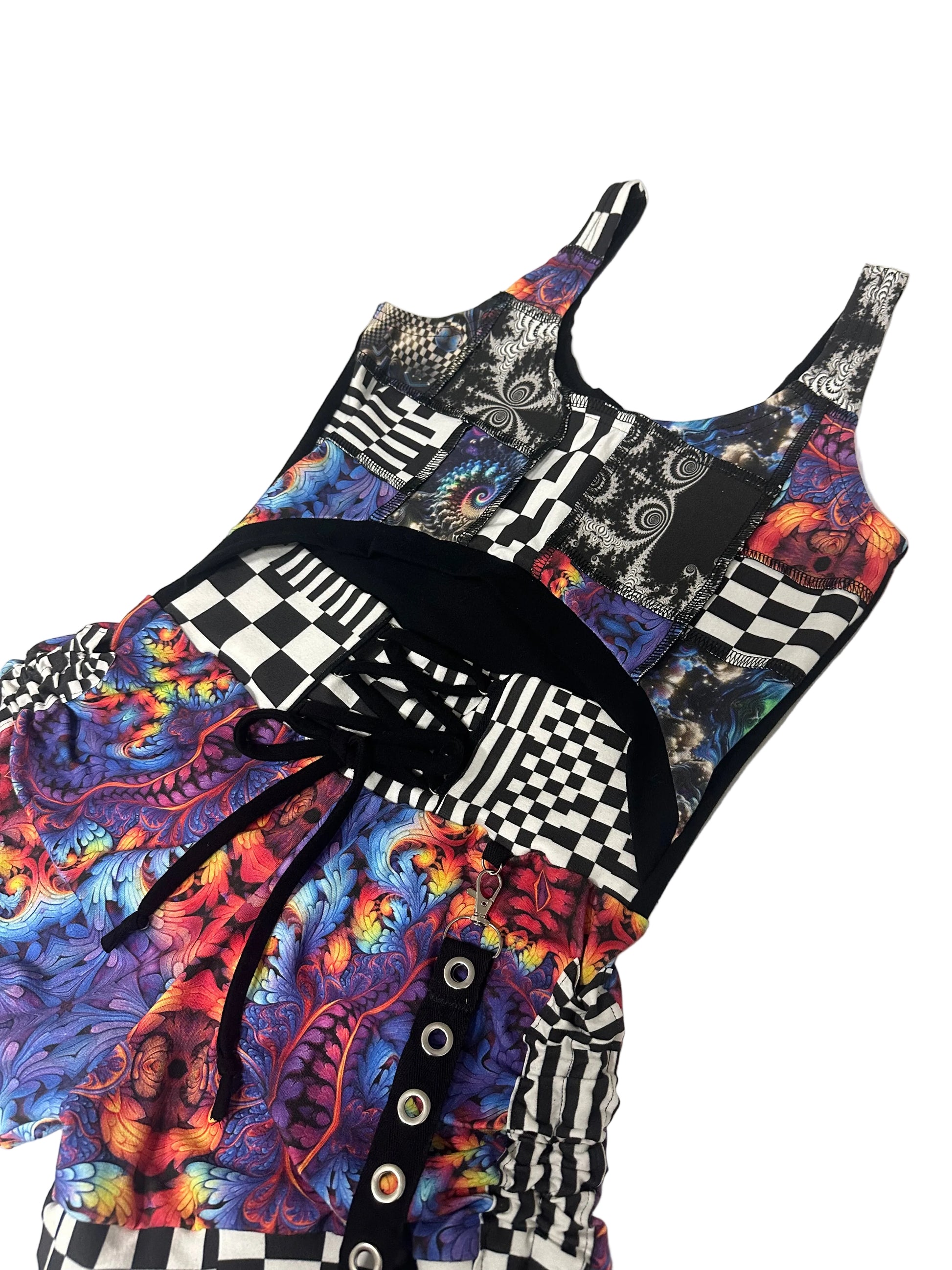 (XL) Patchwork Romper - TeraFractal