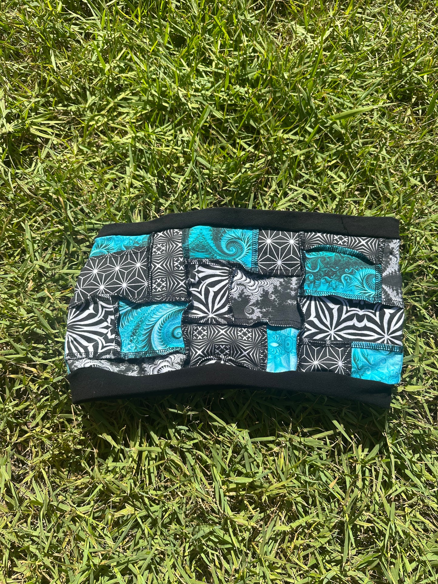 Blue Ice (XL) Patchwork Tube Top - TeraFractal
