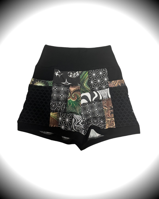 Earthweaver (S) Patchwork Shorts - TeraFractal