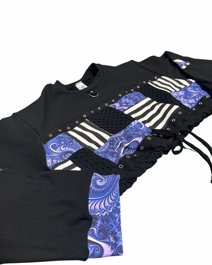 Bamboo (M) Cropped Purple Daze Clown Crew-Neck