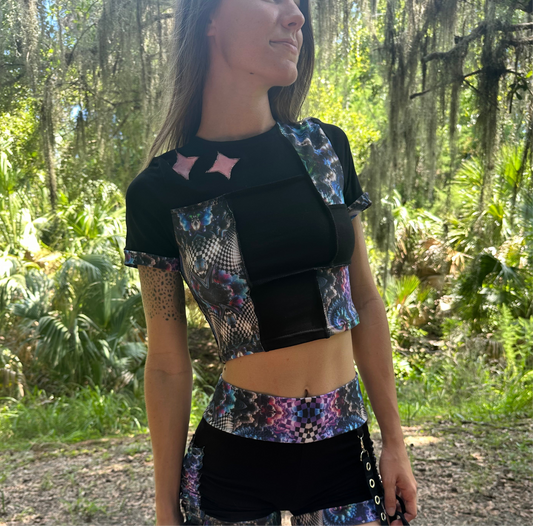 Butterfly Patchwork Tee (S/M) - TeraFractal