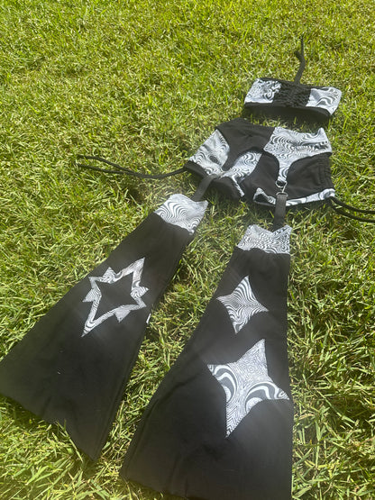 Enter the Void (S) 3 Piece Garter Set - TeraFractal