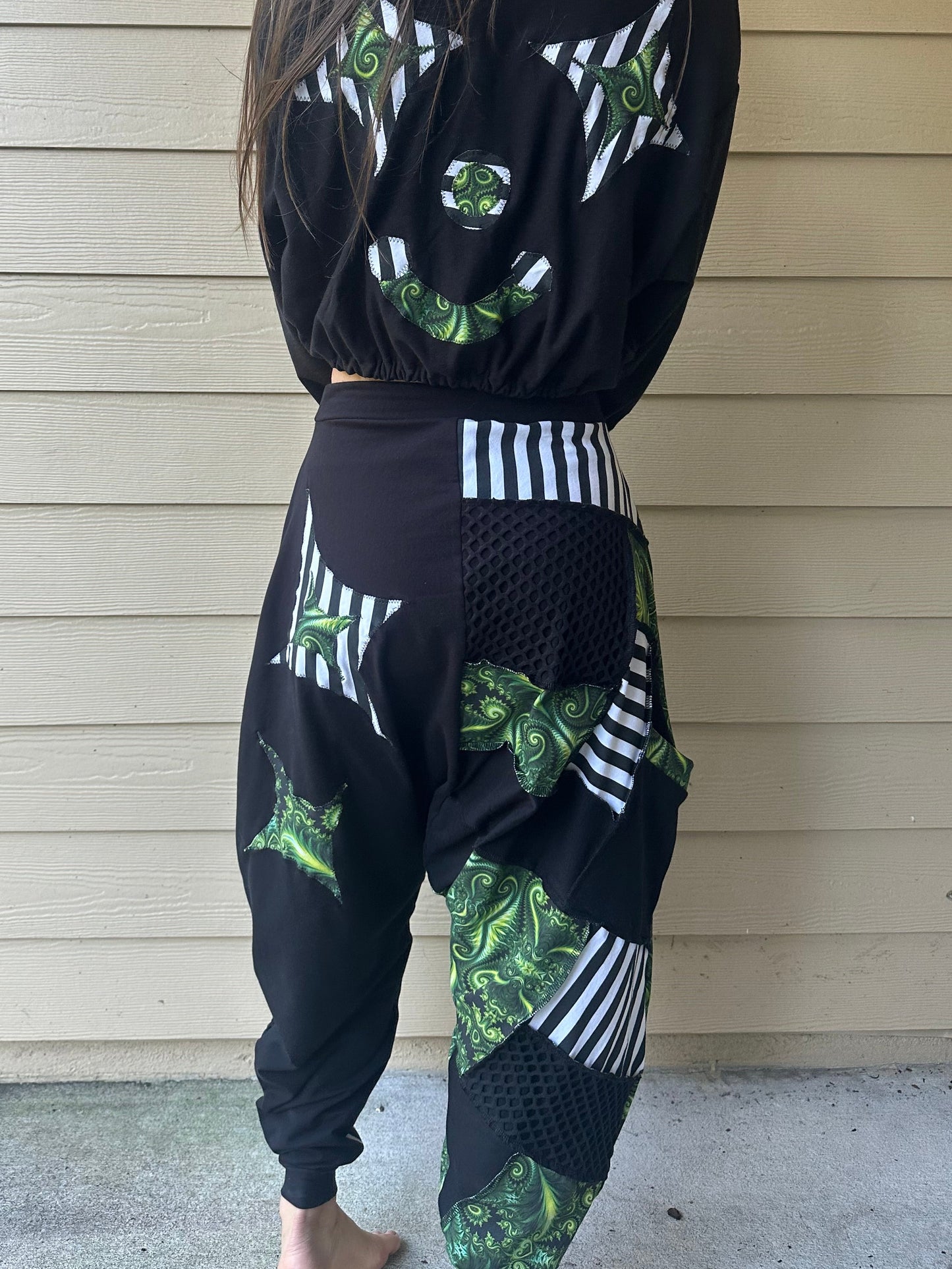 Harem (XS-M) Drawstring Patchwork Pants