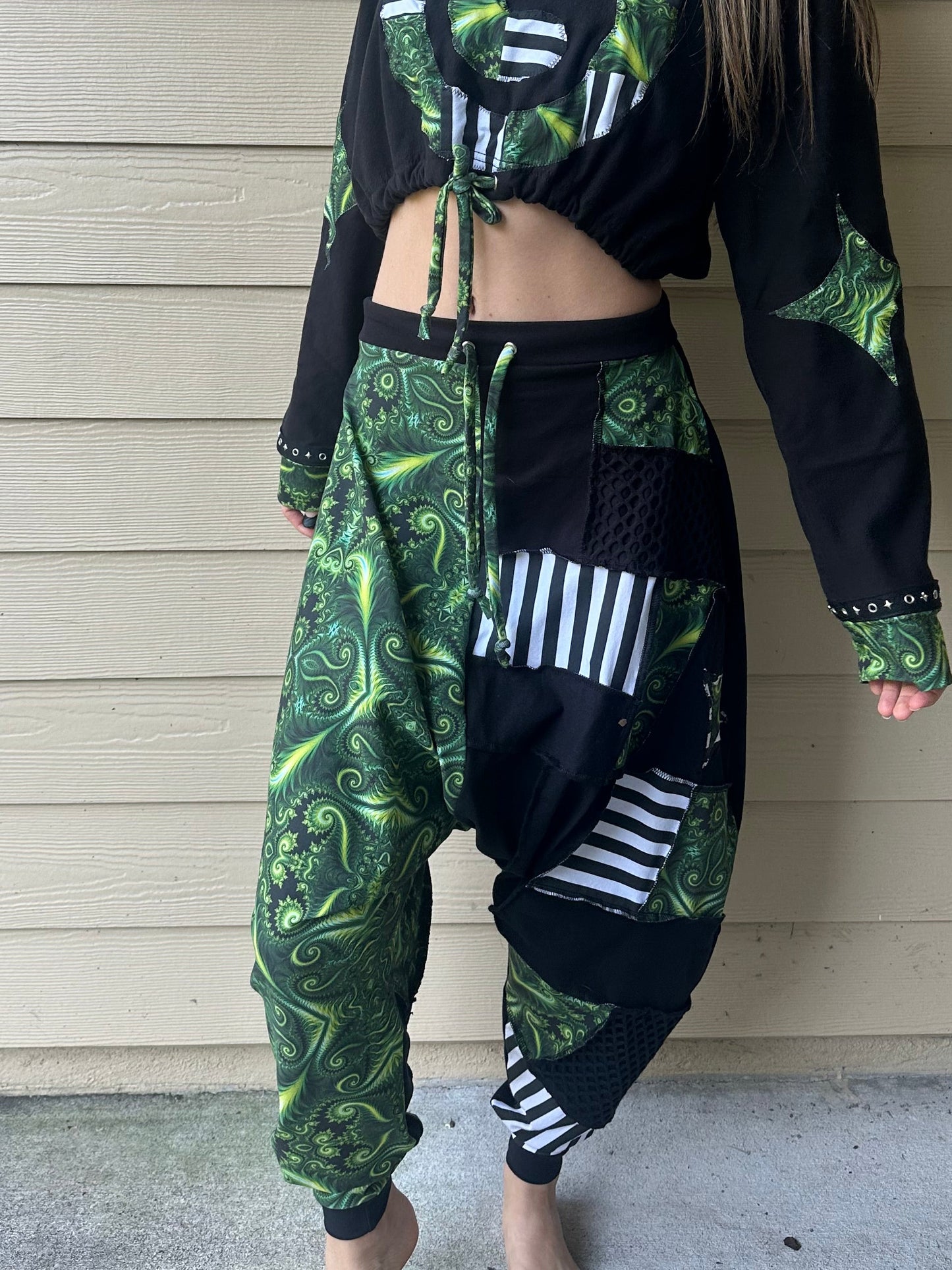 Harem (XS-M) Drawstring Patchwork Pants