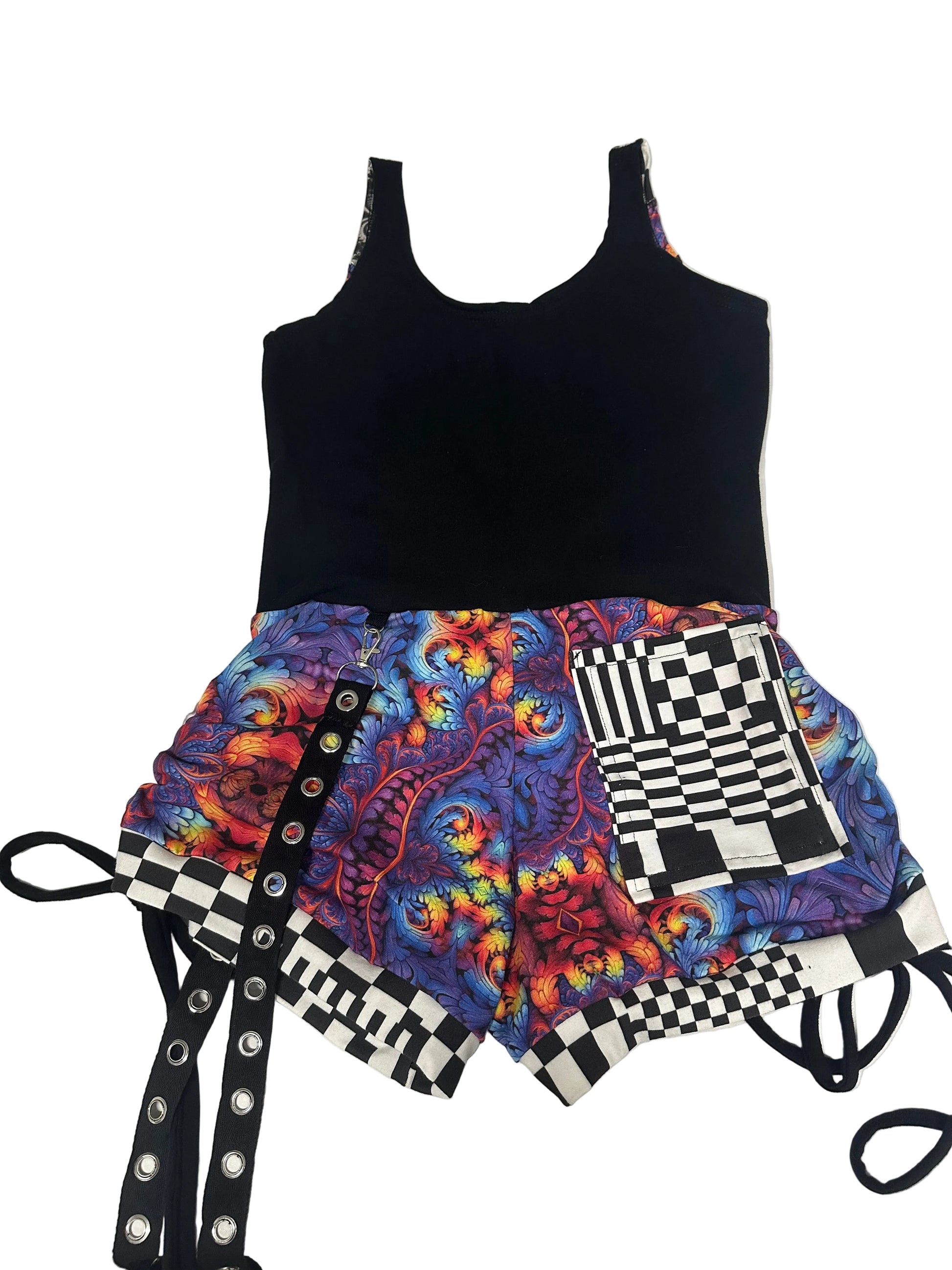 (XL) Patchwork Romper - TeraFractal