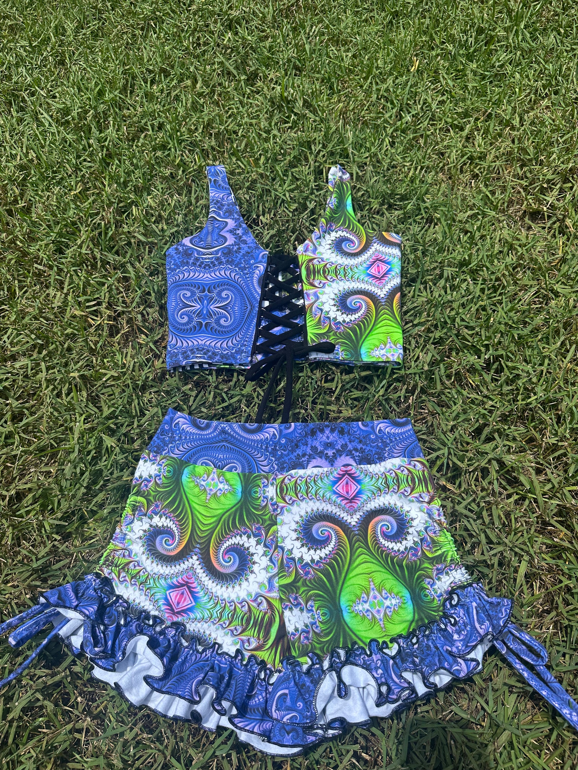 Neon Bloom (LG) Ruffle Set - TeraFractal