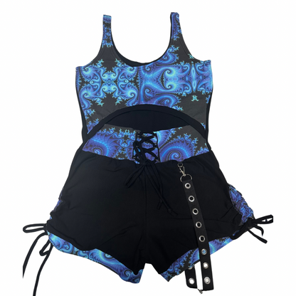 (XL) Blue Dream Romper - TeraFractal