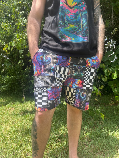 MTO Men’s Patchwork Shorts - TeraFractal