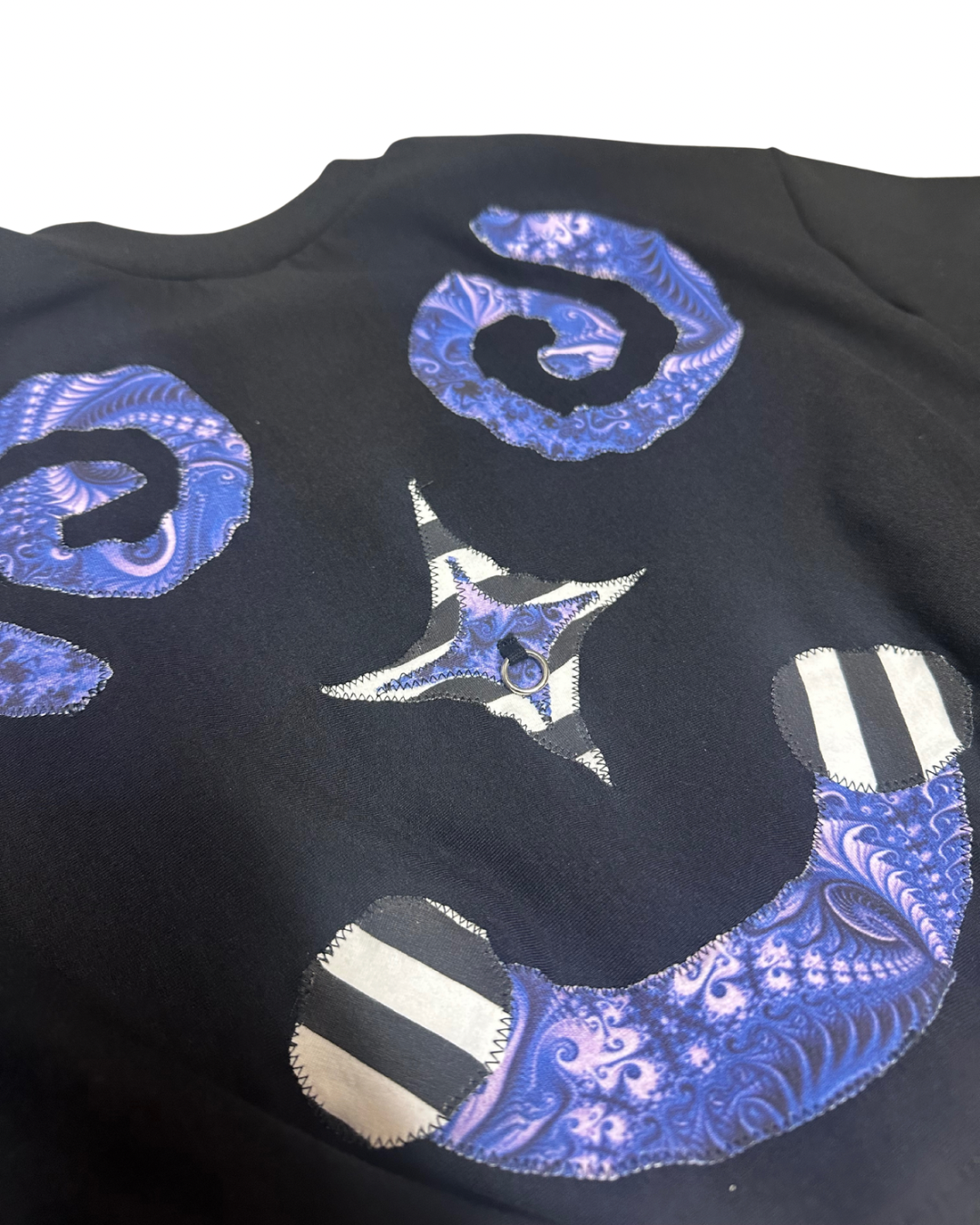 Bamboo (M) Cropped Purple Daze Clown Crew-Neck