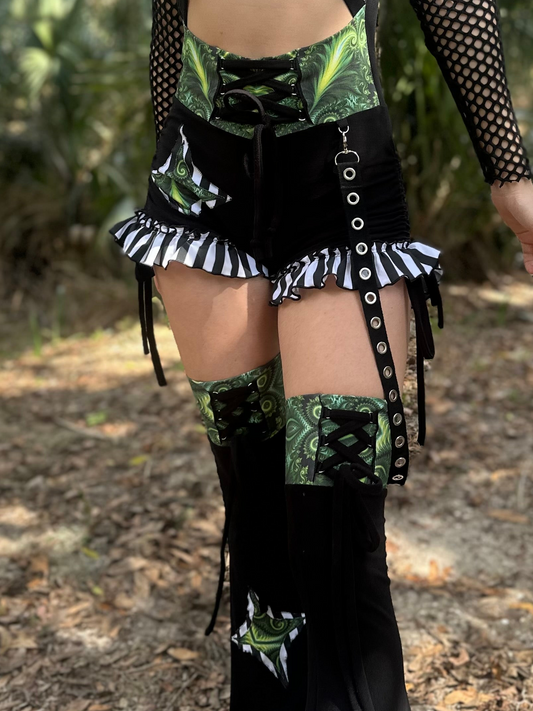 MTO Ruffle Cinch Shorts - TeraFractal