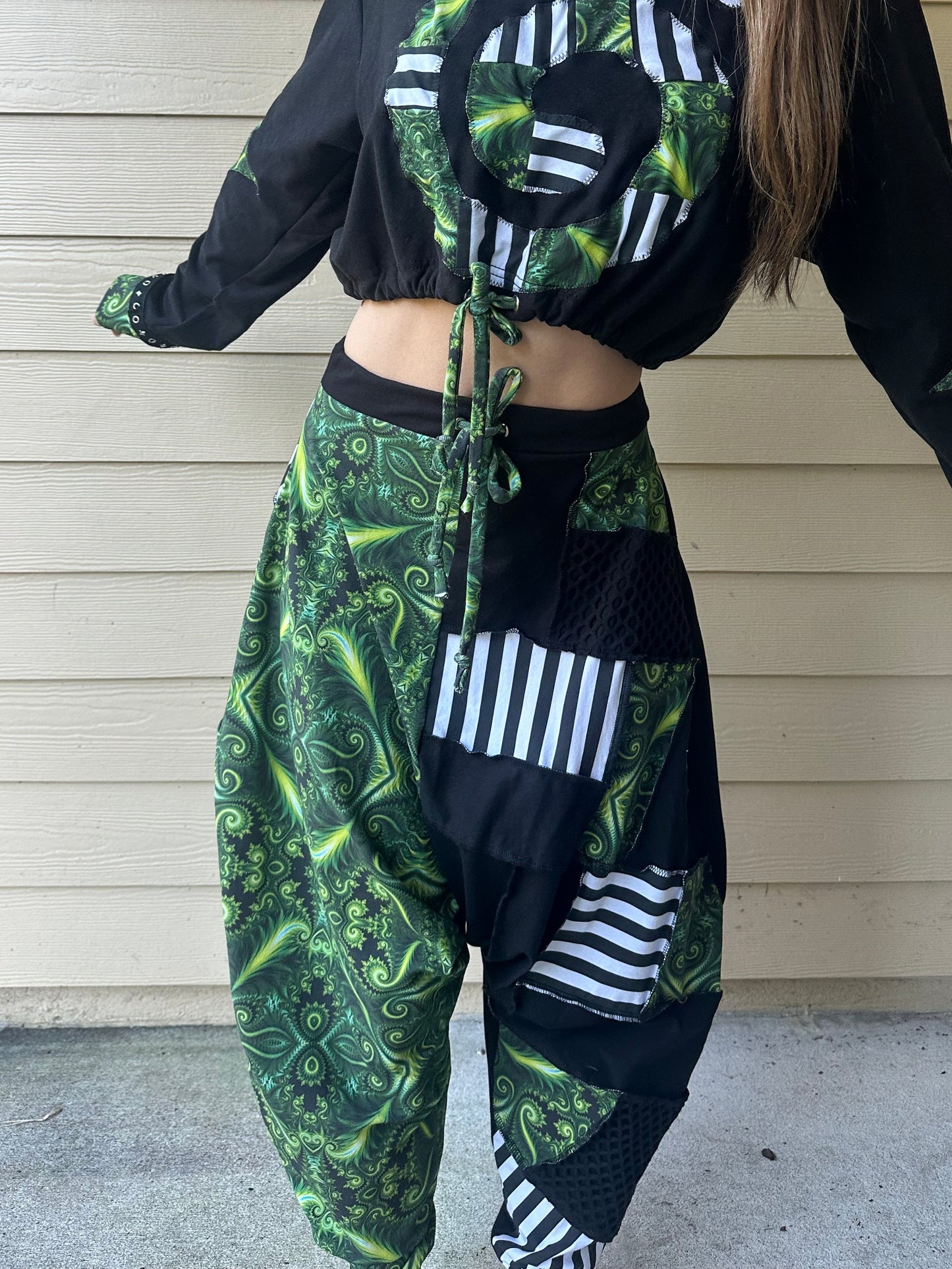 Harem (XS-M) Drawstring Patchwork Pants