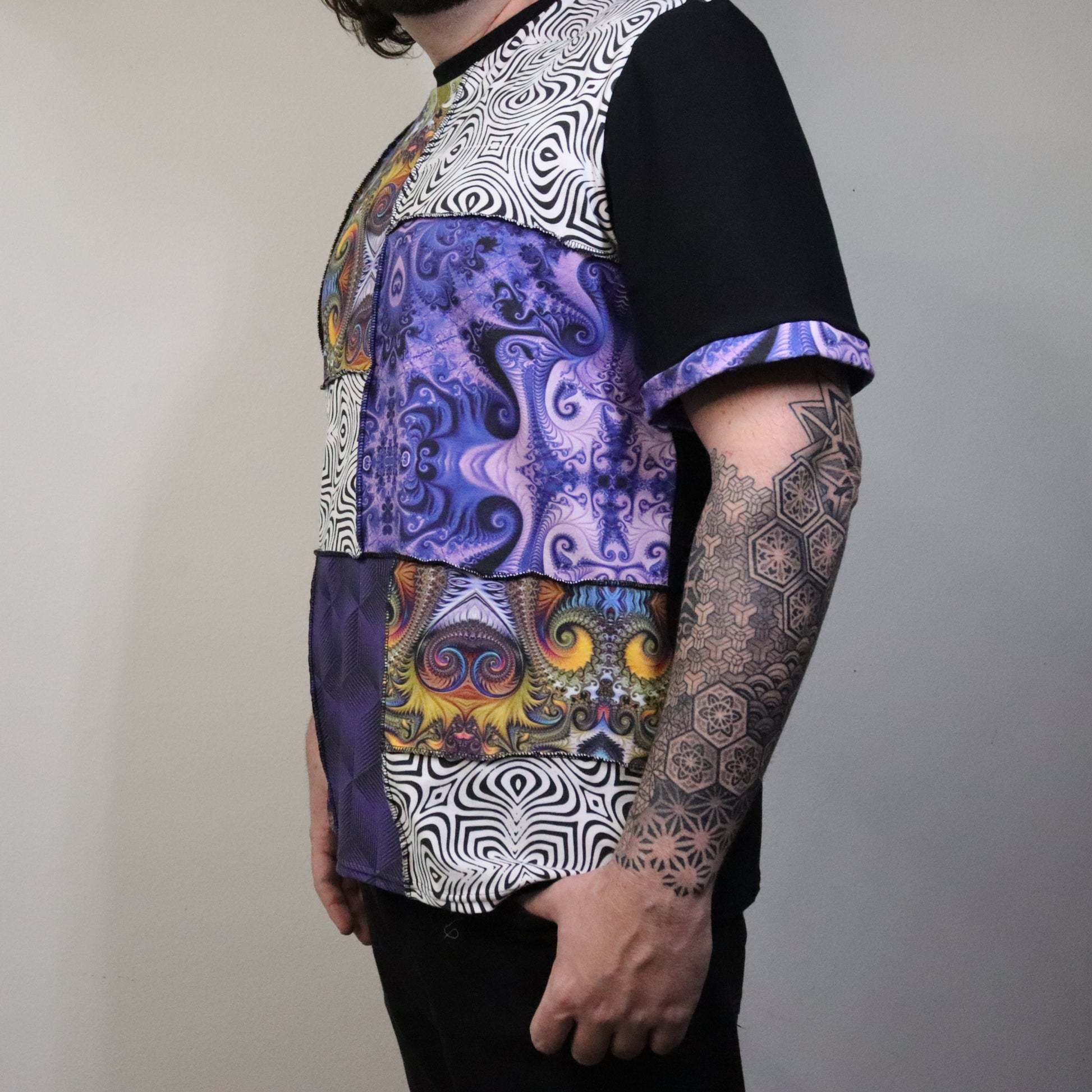 Spectre XL Patchwork Tee - Unisex Tipper Edition - TeraFractal