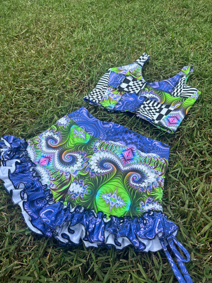 Neon Bloom (LG) Ruffle Set - TeraFractal