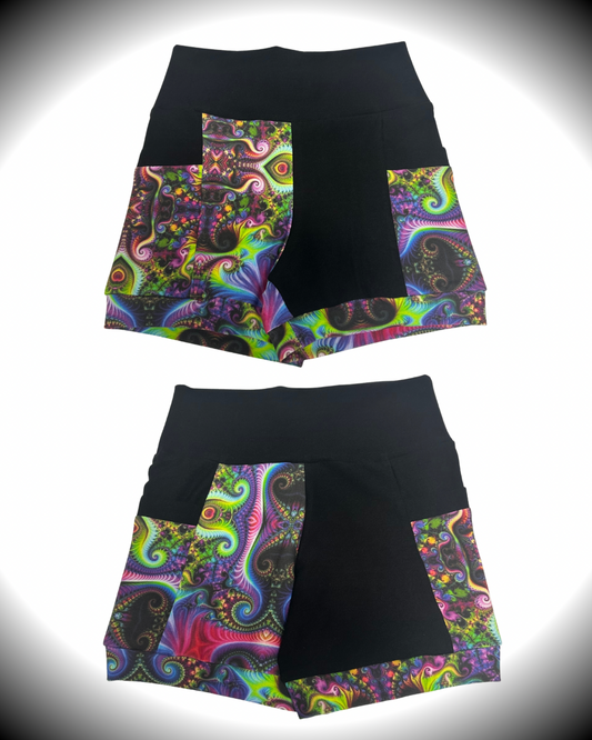 Quantum Rainbow (S) Pocket Shorts - TeraFractal