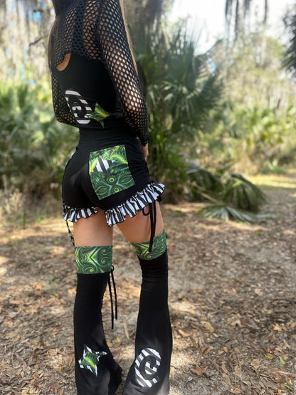 MTO Ruffle Cinch Shorts - TeraFractal