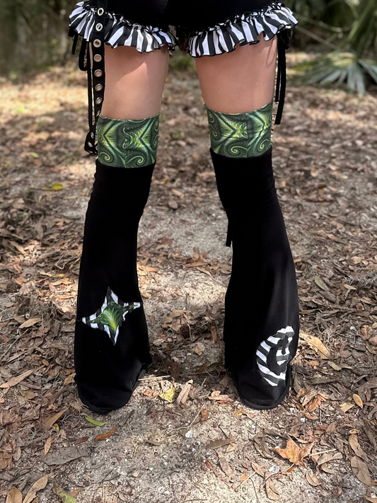 MTO Lace up Flare Leg Warmers - TeraFractal