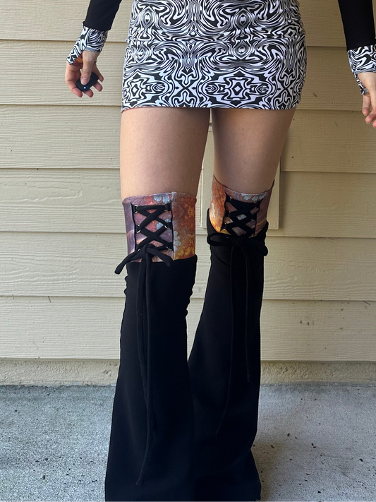 MTO Lace up Flare Leg Warmers - TeraFractal