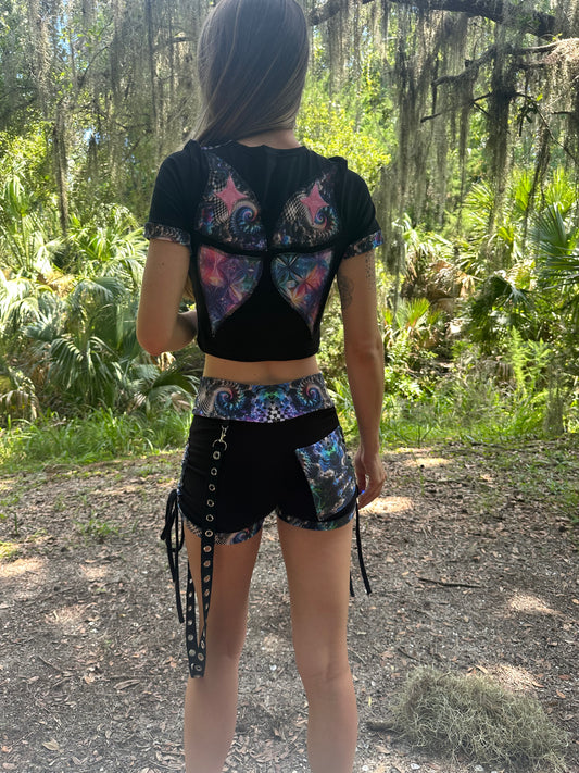 Butterfly Patchwork Tee (S/M) - TeraFractal