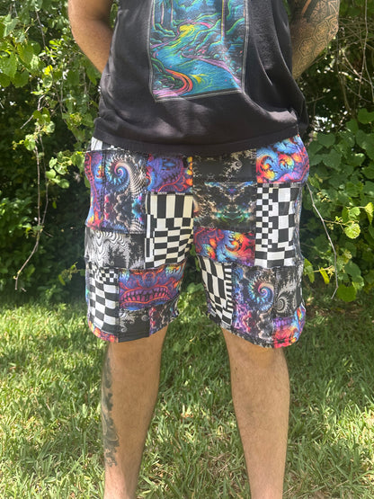 MTO Men’s Patchwork Shorts - TeraFractal