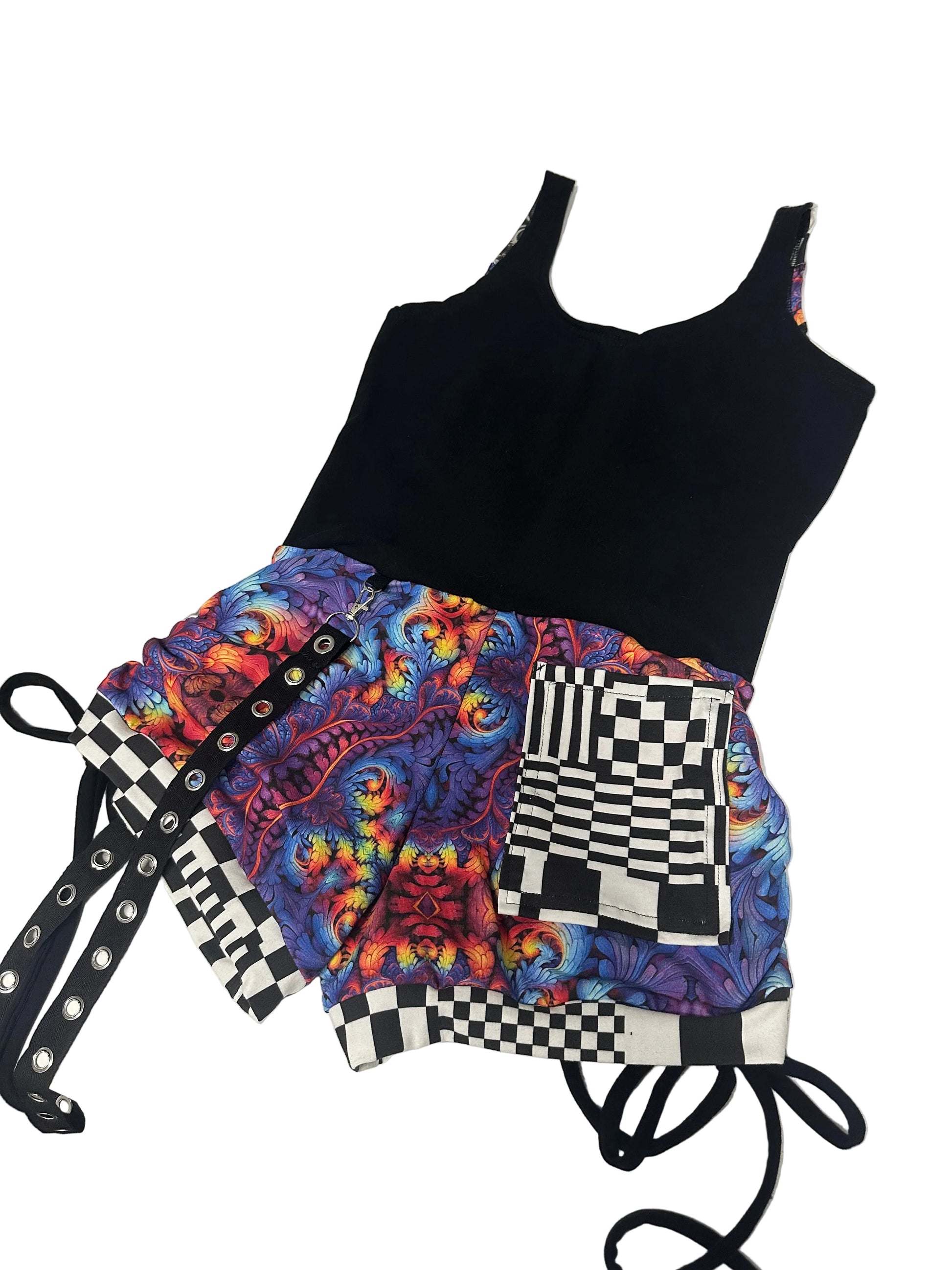 (XL) Patchwork Romper - TeraFractal