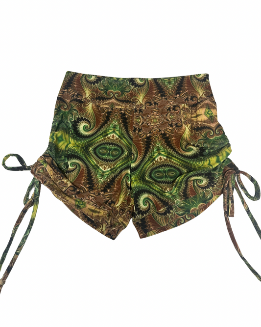 Earthweaver (XL) Cinch Shorts - TeraFractal
