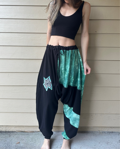 Tie Dye Teal Harems (XS-3X) - TeraFractal