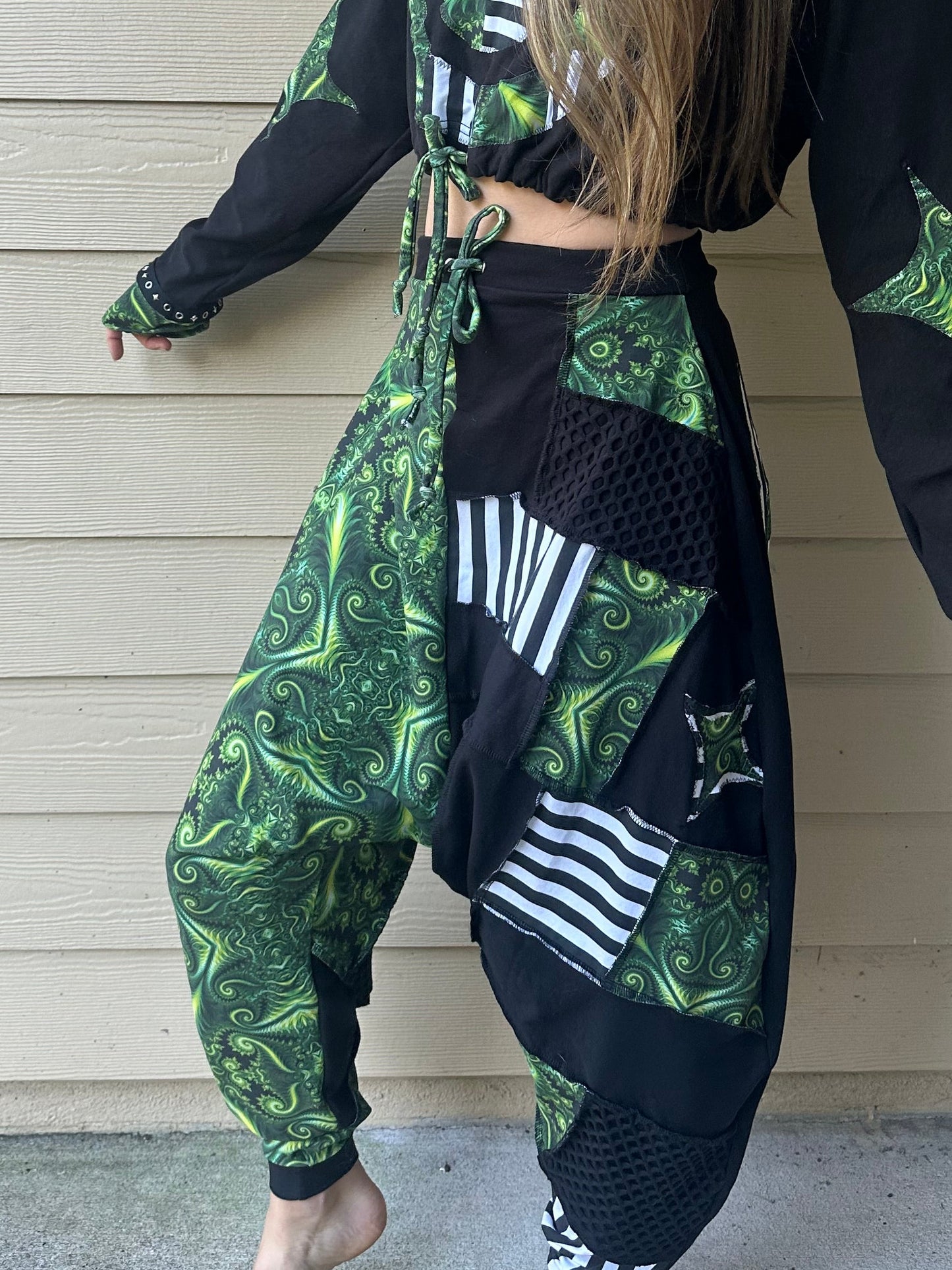 Harem (XS-M) Drawstring Patchwork Pants