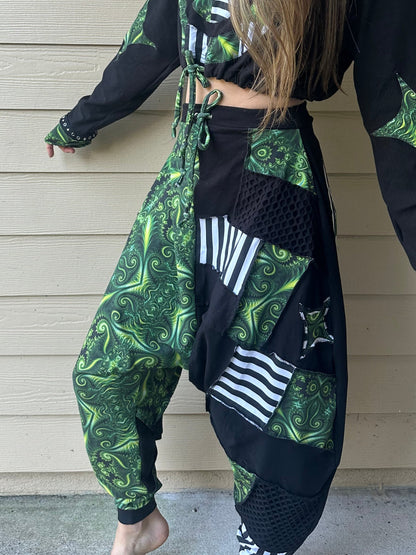 Harem (XS-M) Drawstring Patchwork Pants