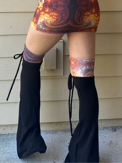 MTO Lace up Flare Leg Warmers - TeraFractal