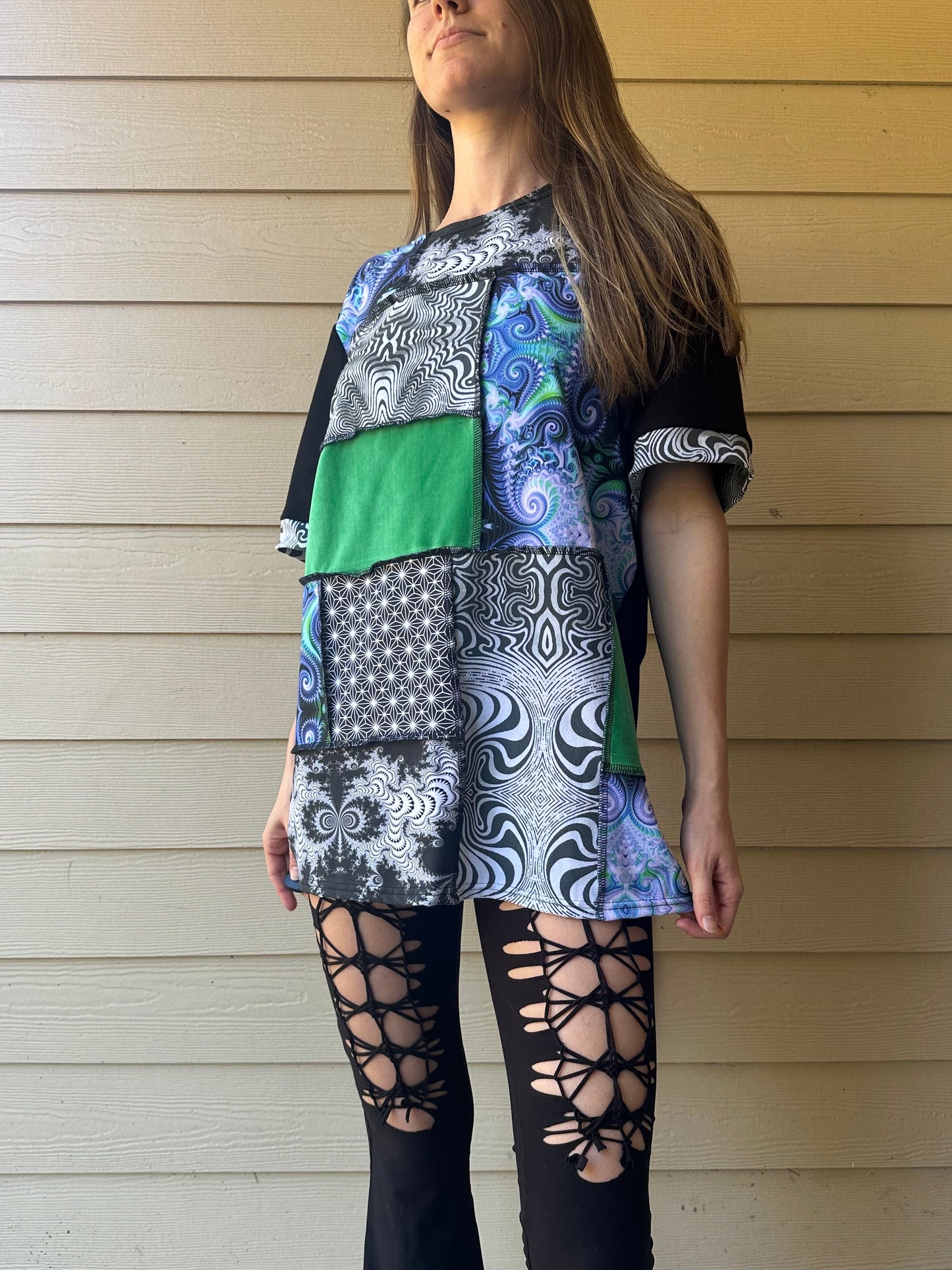 Mire Tipper Patchwork Tee (LG) - TeraFractal