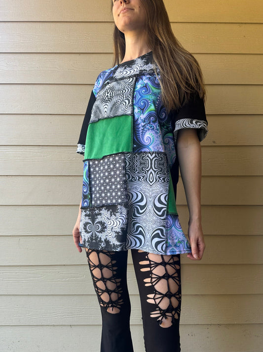 Mire Tipper Patchwork Tee (LG) - TeraFractal