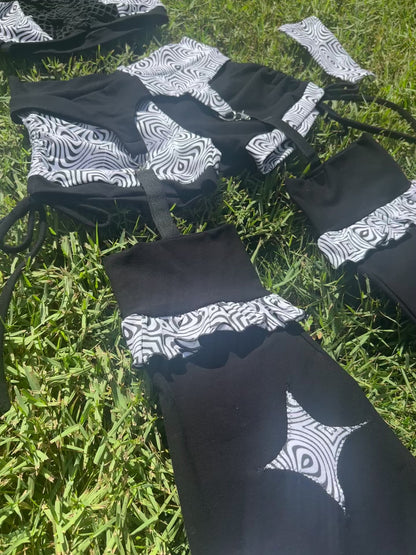 Ruffled Wizard (L) 5 Piece Garter Set