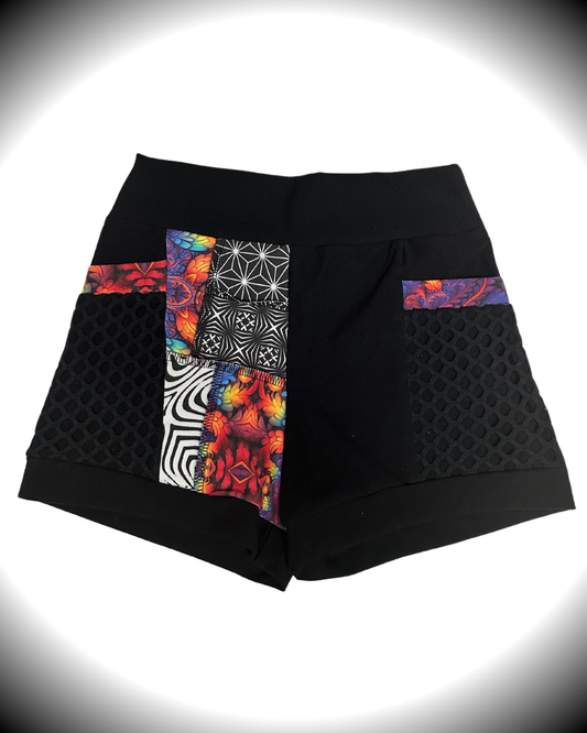 MTO Patchwork Shorts Half and Half - TeraFractal