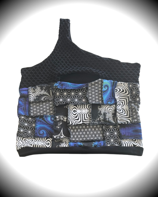 Blue Dream (2XL) Patchwork Pocket Shorts - TeraFractal